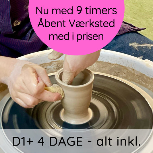 D1+ Drejekursus — 4 dage + Åbent Værksted