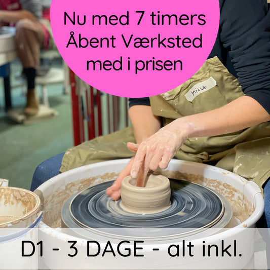 D1 Drejekursus – 3 dage + Åbent Værksted – alt inkl.